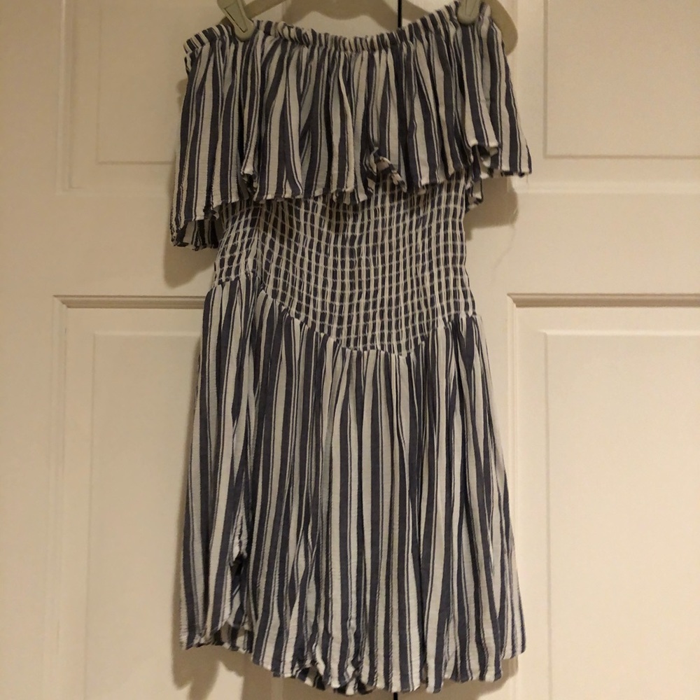 Planet blue striped romper